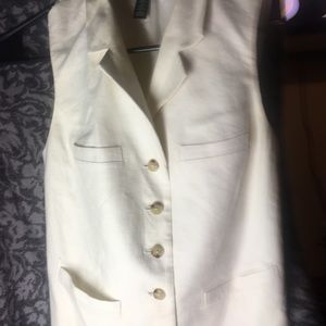 Lauren Ralph Lauren ivory linen vest